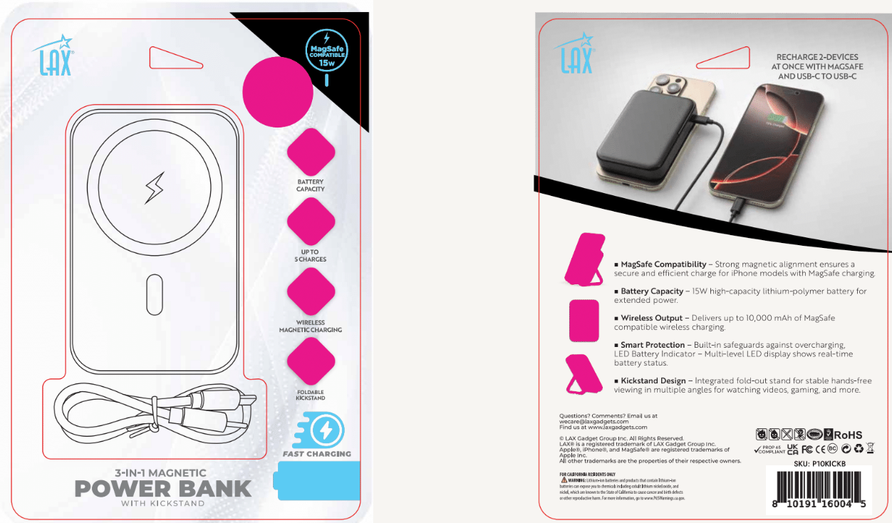 MagSafe 10000mAh Power Bank with Kickstand- Retail Packaging
