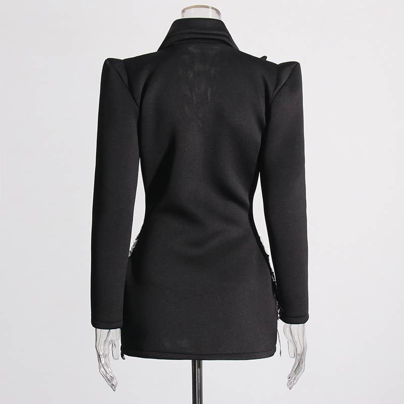 Sequin Studded Suit Dress