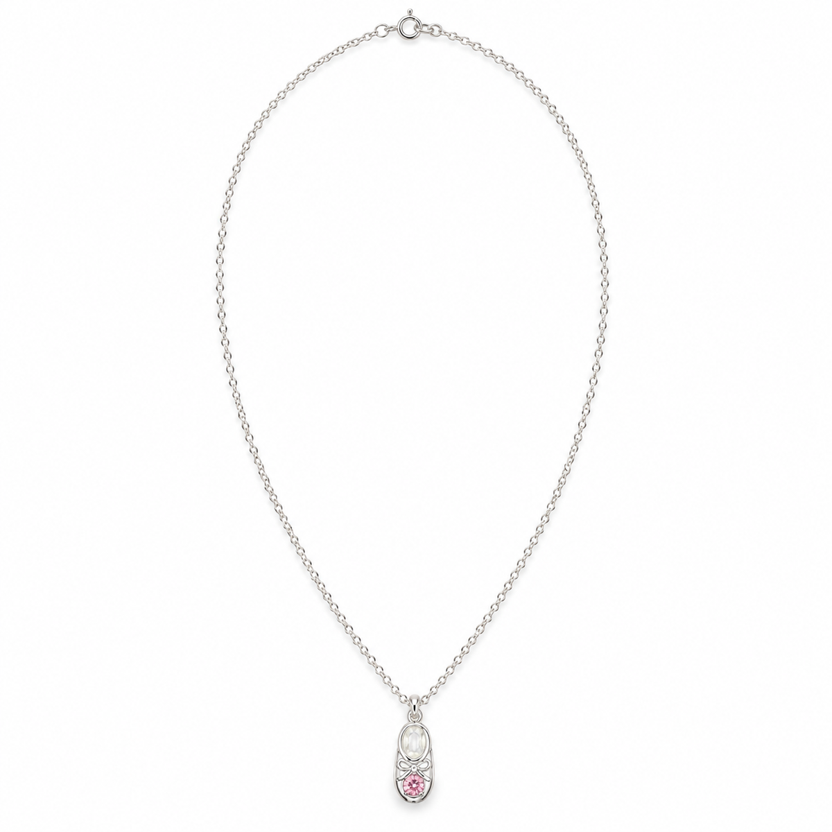 Tiny Steps Pink Sparkle Baby Shoe Necklace