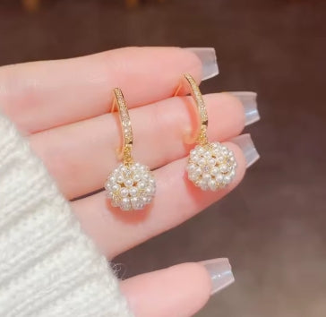 Bead Ball Pendant Earrings