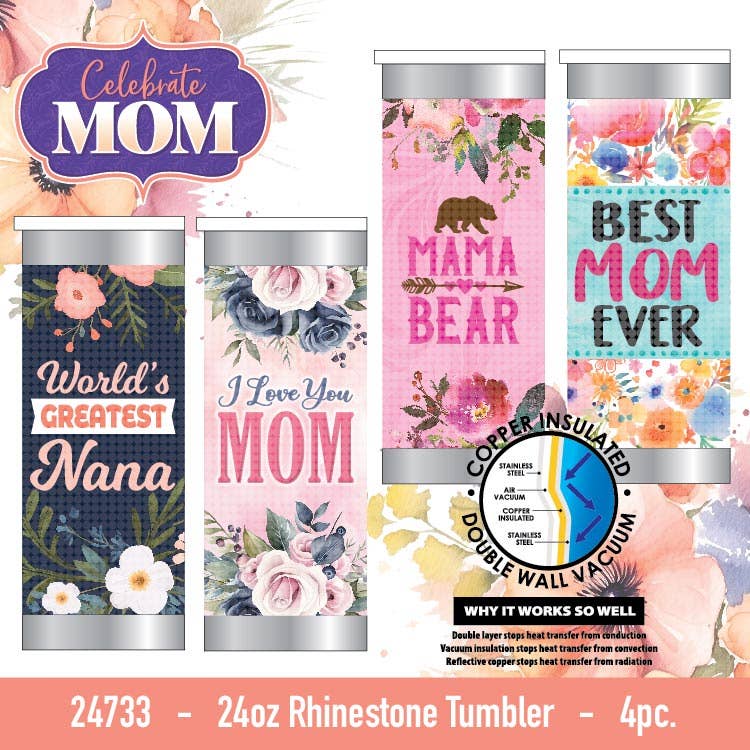 24oz Rhinestone Cup Mother's Day