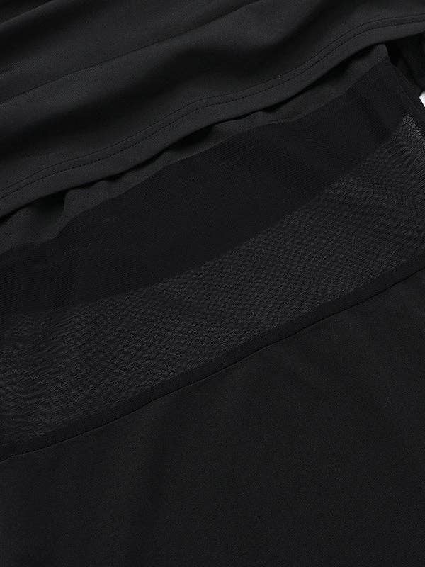 Skinny Pleated See-Through Off-The-Shoulder Evening Maxi Dress