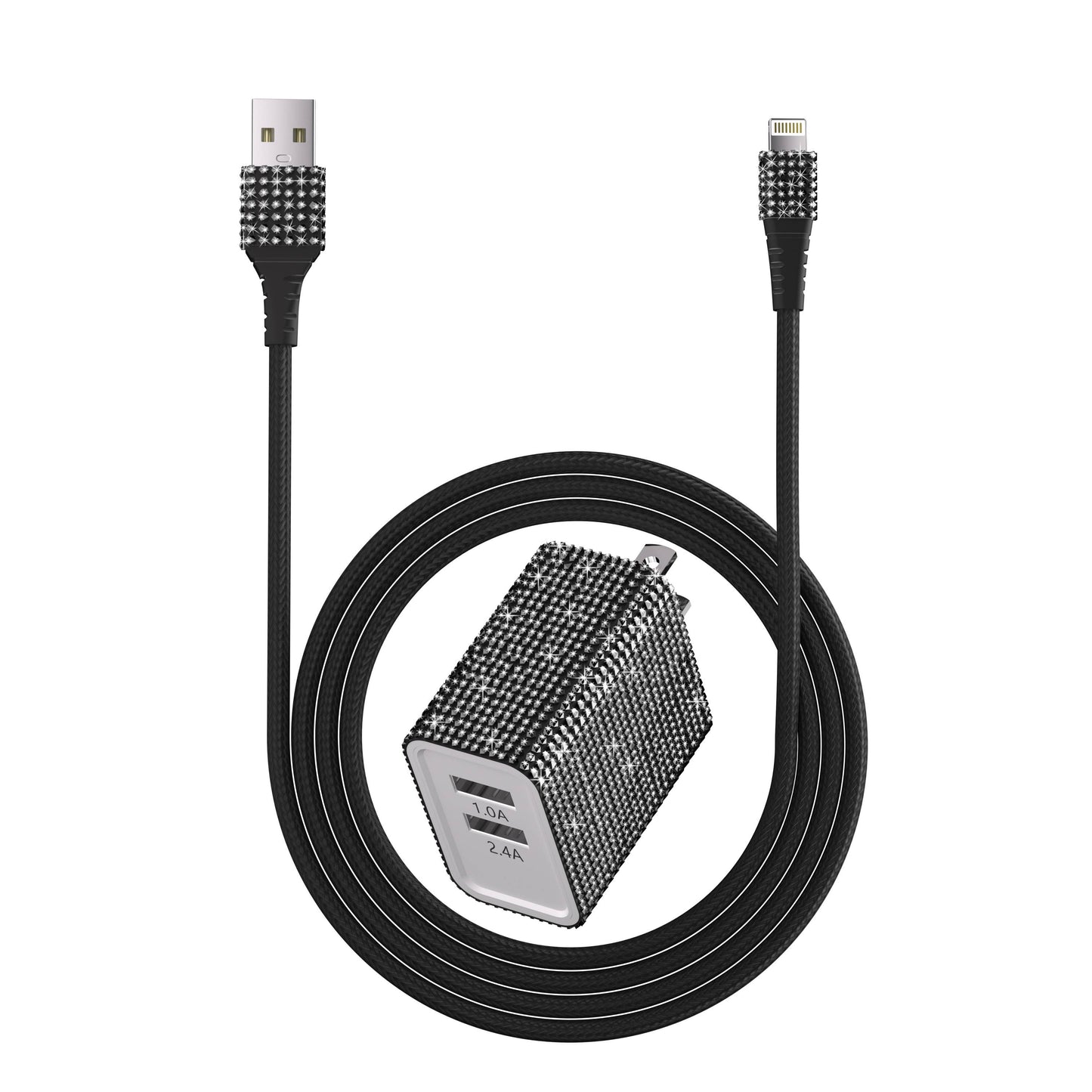 Bling Dual High-Speed Wall Charger Cable 6-ft Retail Pack