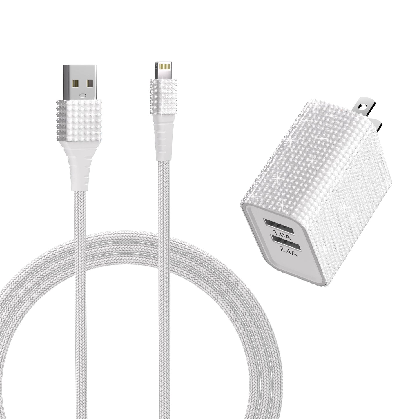 Bling Dual High-Speed Wall Charger Cable 6-ft Retail Pack