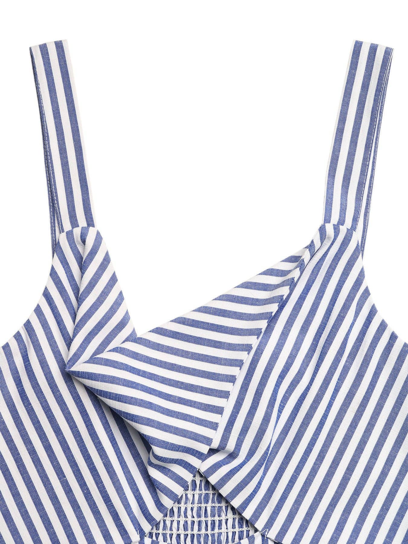 Striped Cutout Wide Leg Jumpsuit V Neck Summer Outfit