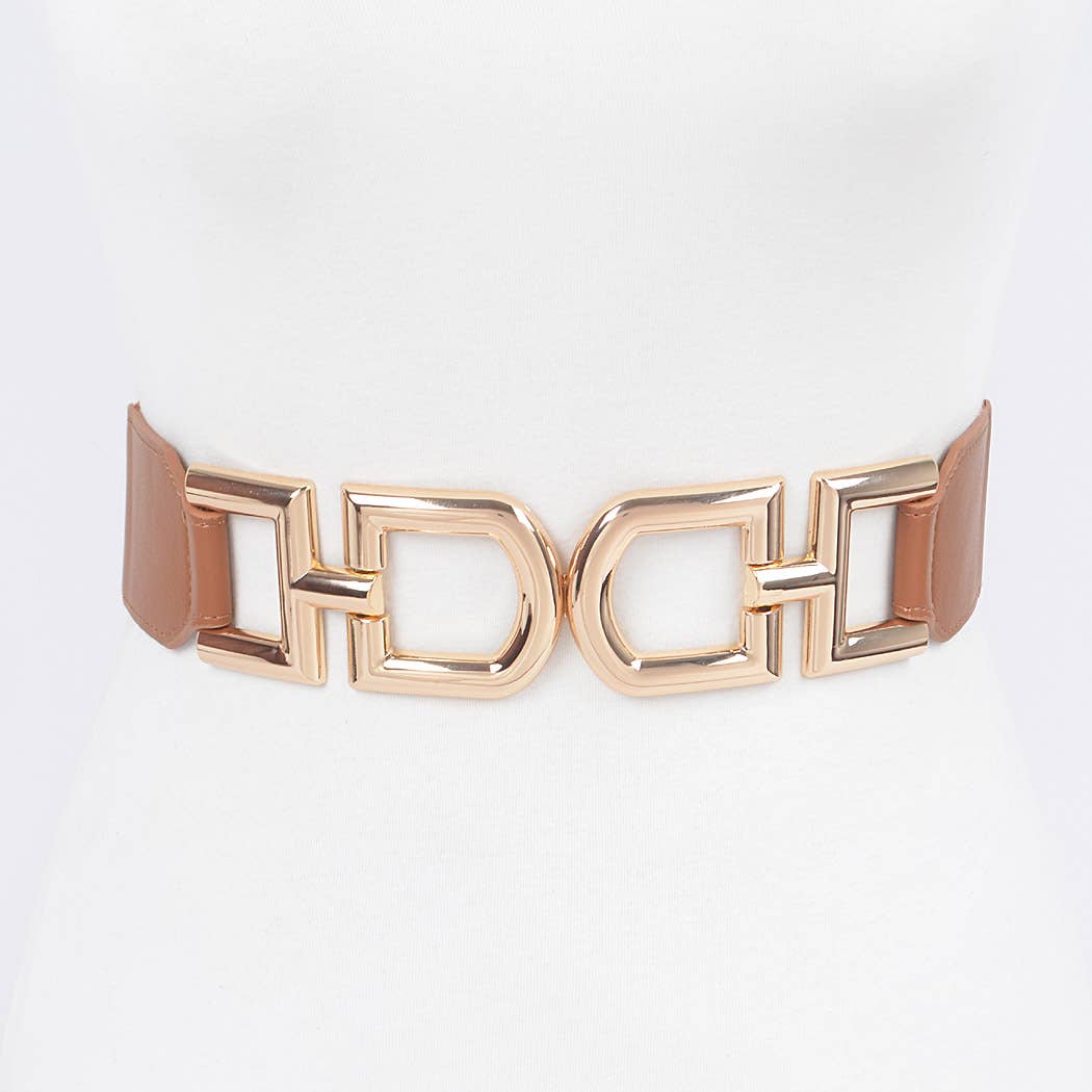 Multi Metal Buckle Elastic Plus Size Belt HB8617