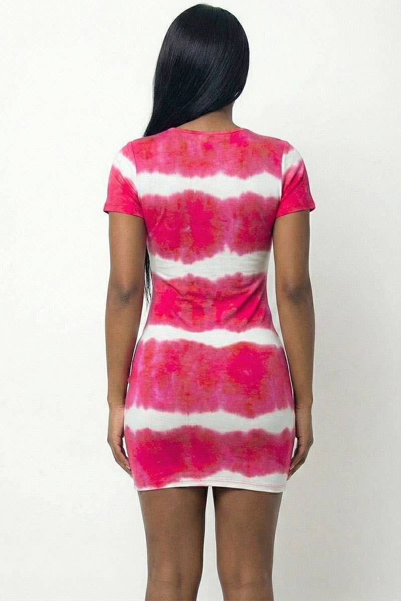 Tie-dye Print Bodycon Dress