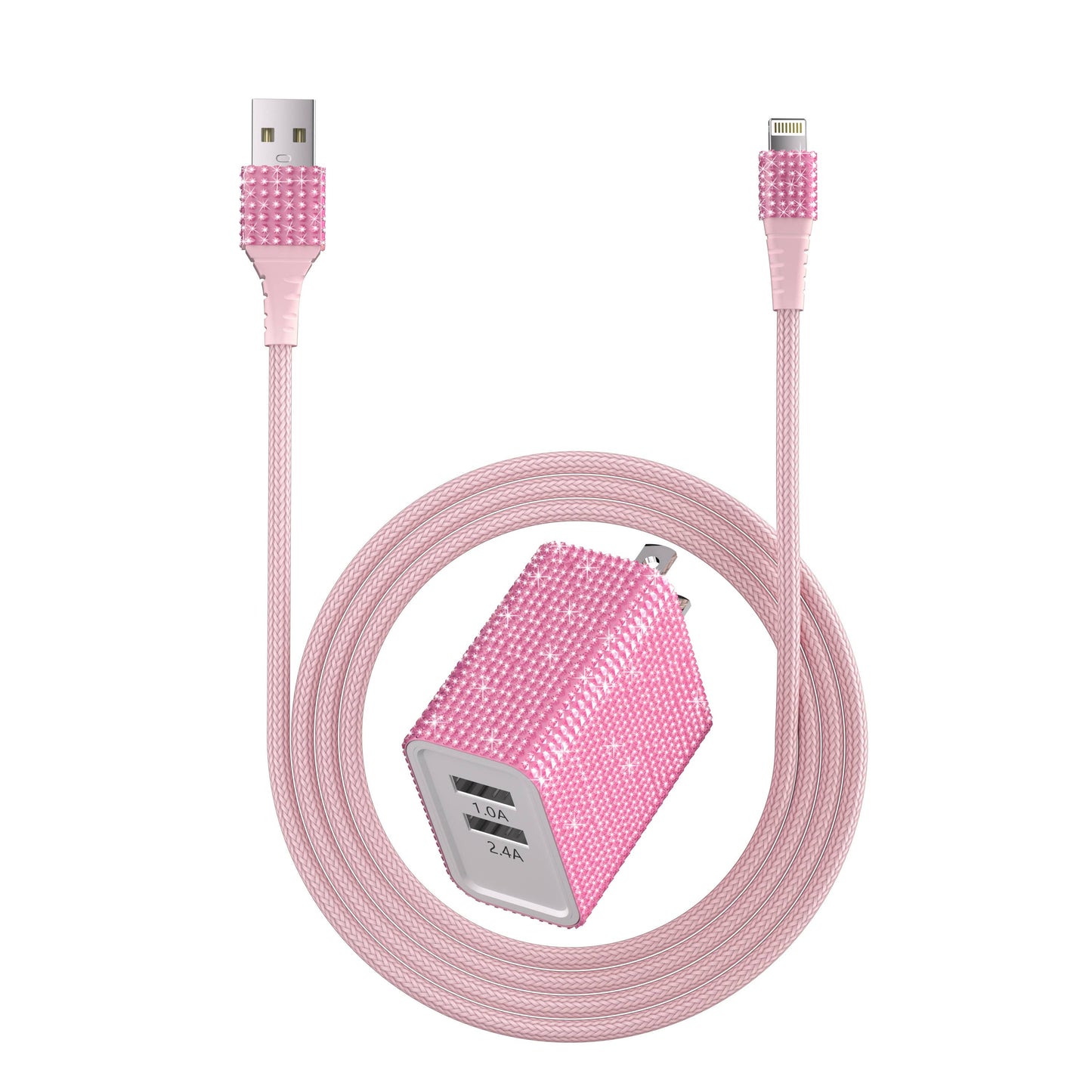 Bling Dual High-Speed Wall Charger Cable 6-ft Retail Pack