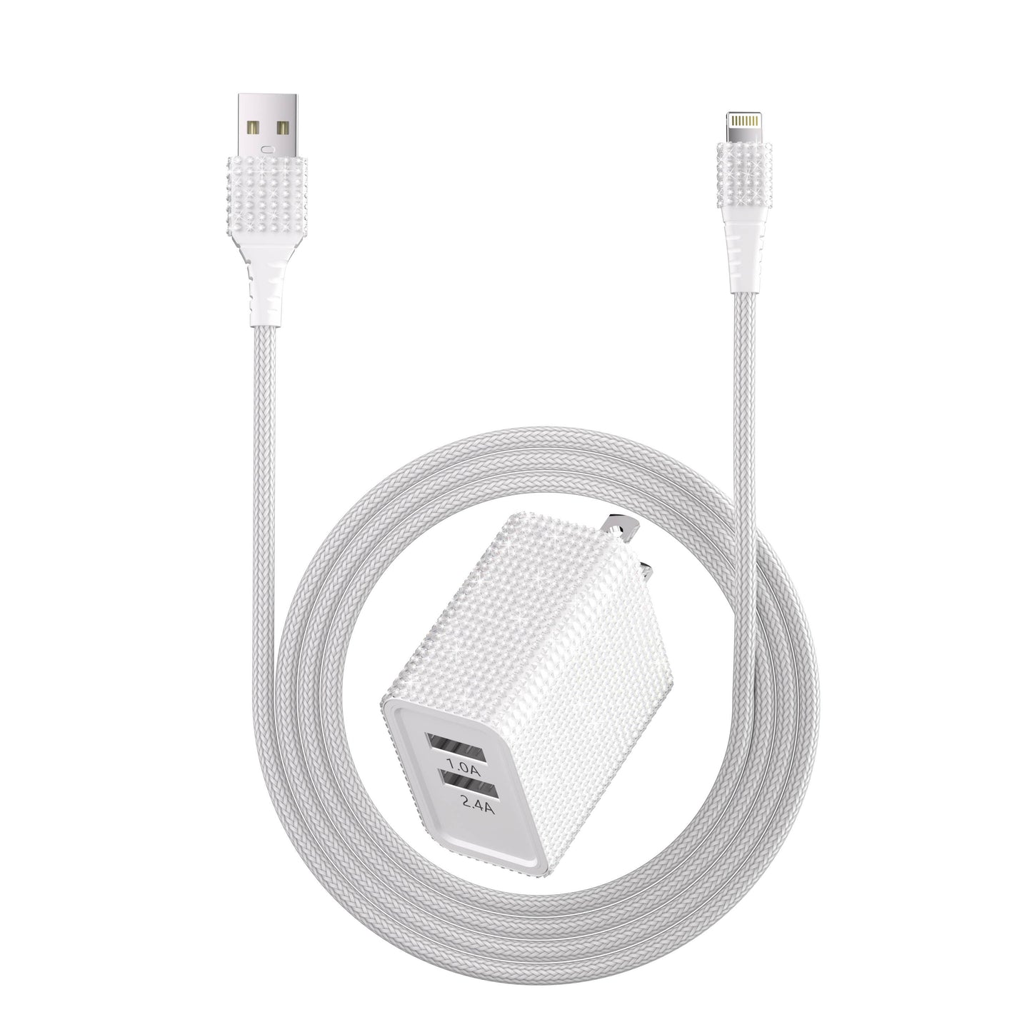 Bling Dual High-Speed Wall Charger Cable 6-ft Retail Pack