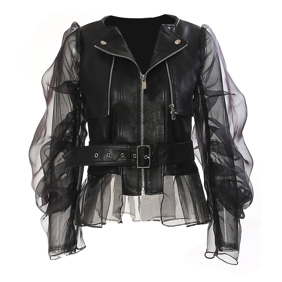 Biker Jacket with Mesh Panels