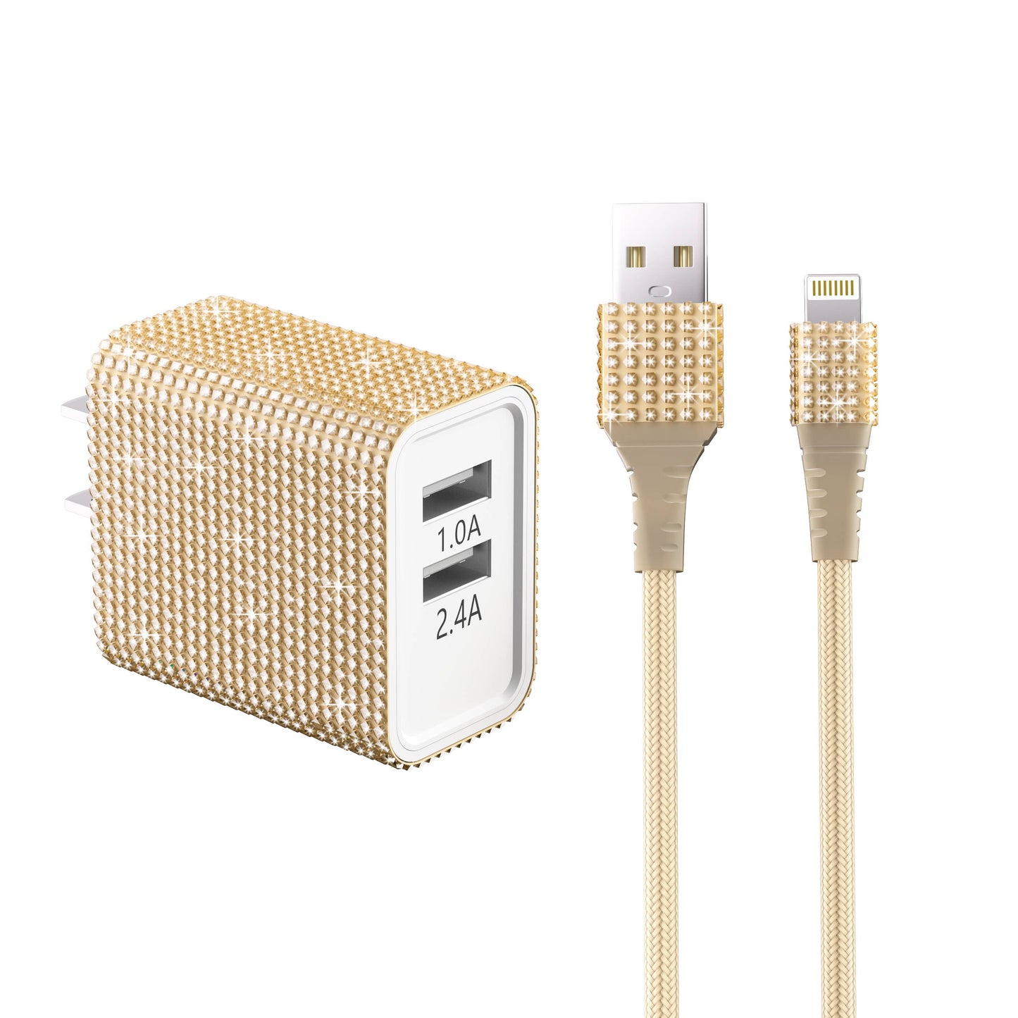 Bling Dual High-Speed Wall Charger Cable 6-ft Retail Pack