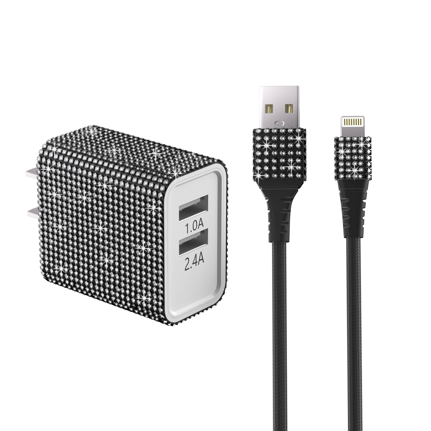 Bling Dual High-Speed Wall Charger Cable 6-ft Retail Pack