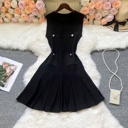 Pleated Short Dress