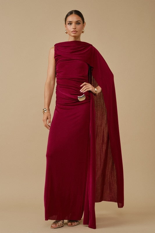 The Burgundy Goddess Gown