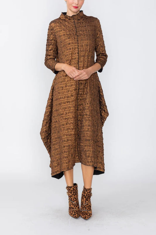 MOCK NECK SWING DRESS