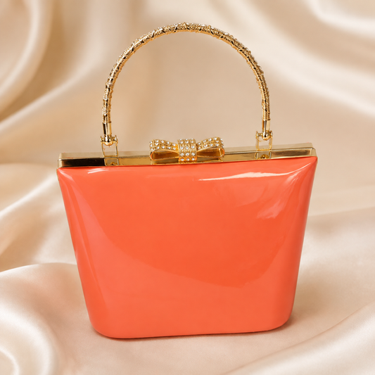 Coral Bow Statement Handbag