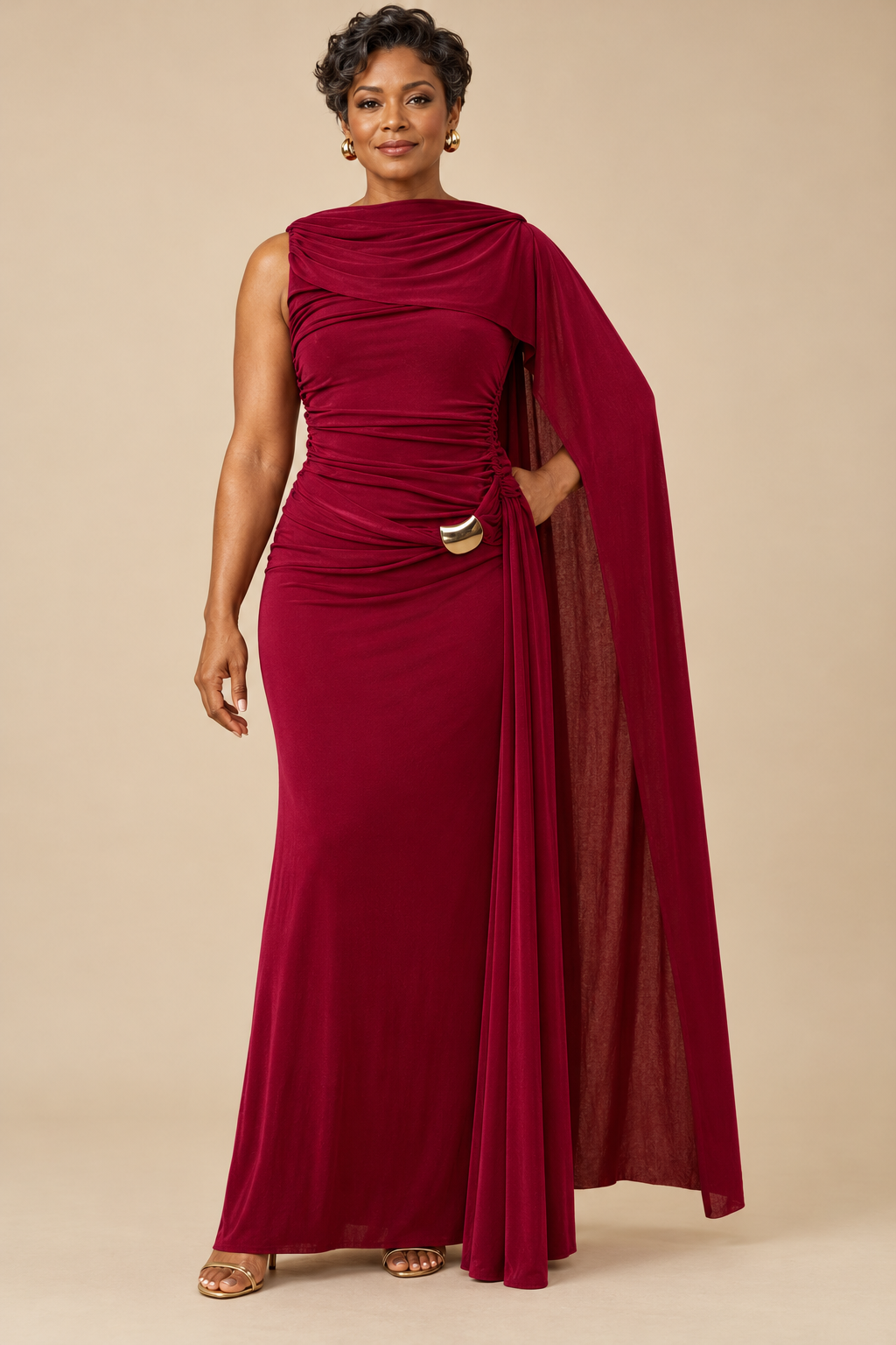 The Burgundy Goddess Gown