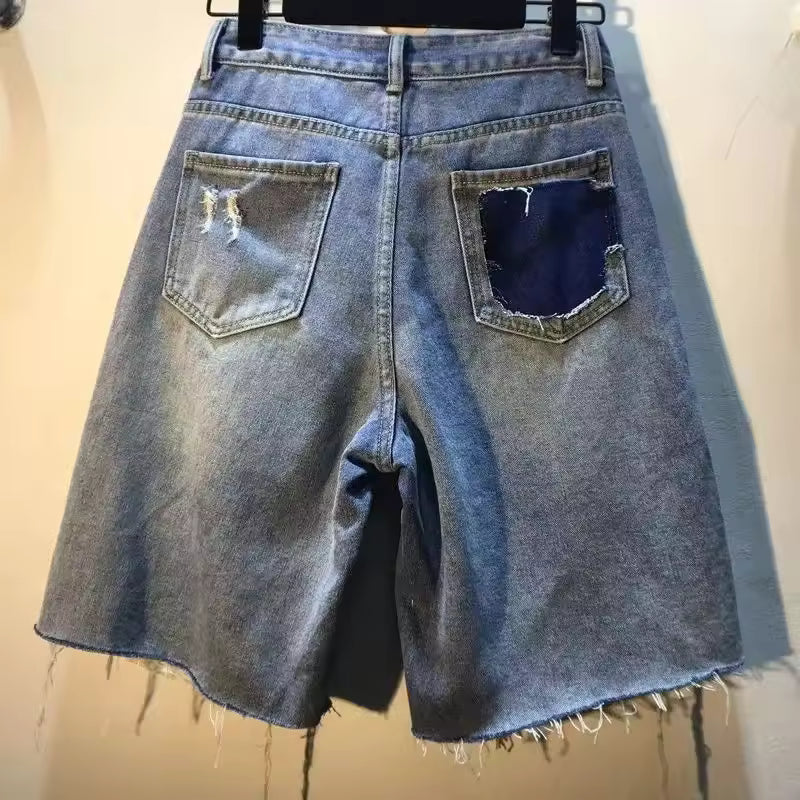 Distressed Washed Shorts