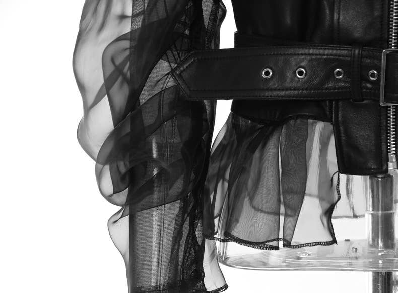Biker Jacket with Mesh Panels