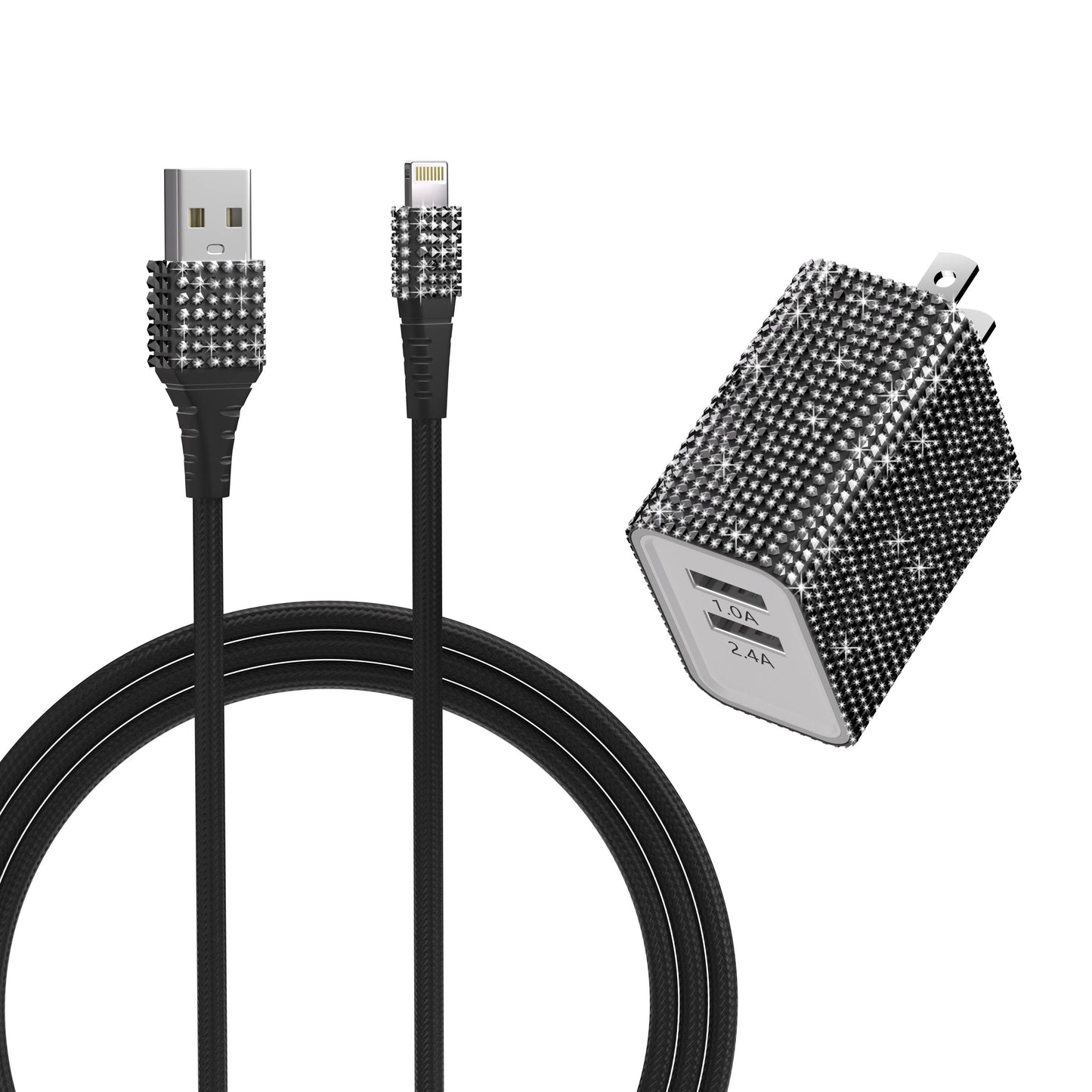 Bling Dual High-Speed Wall Charger Cable 6-ft Retail Pack