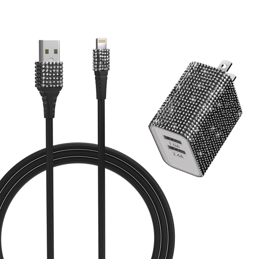 Bling Dual High-Speed Wall Charger Cable 6-ft Retail Pack
