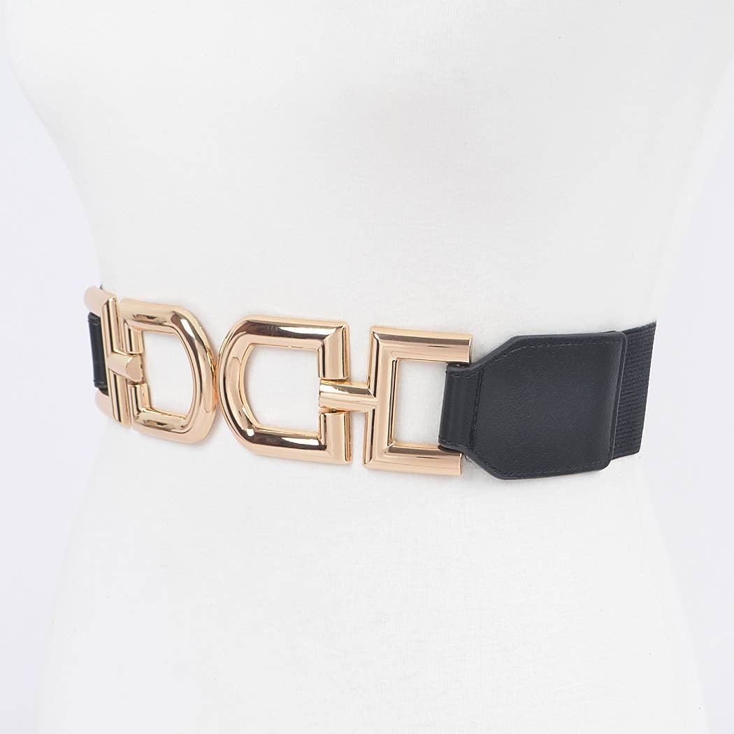 Multi Metal Buckle Elastic Plus Size Belt HB8617