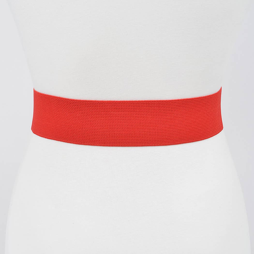 OO Rhinestone Buckle Plus Size Elastic Belt