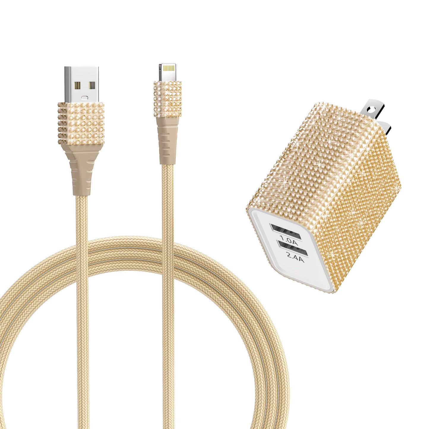 Bling Dual High-Speed Wall Charger Cable 6-ft Retail Pack