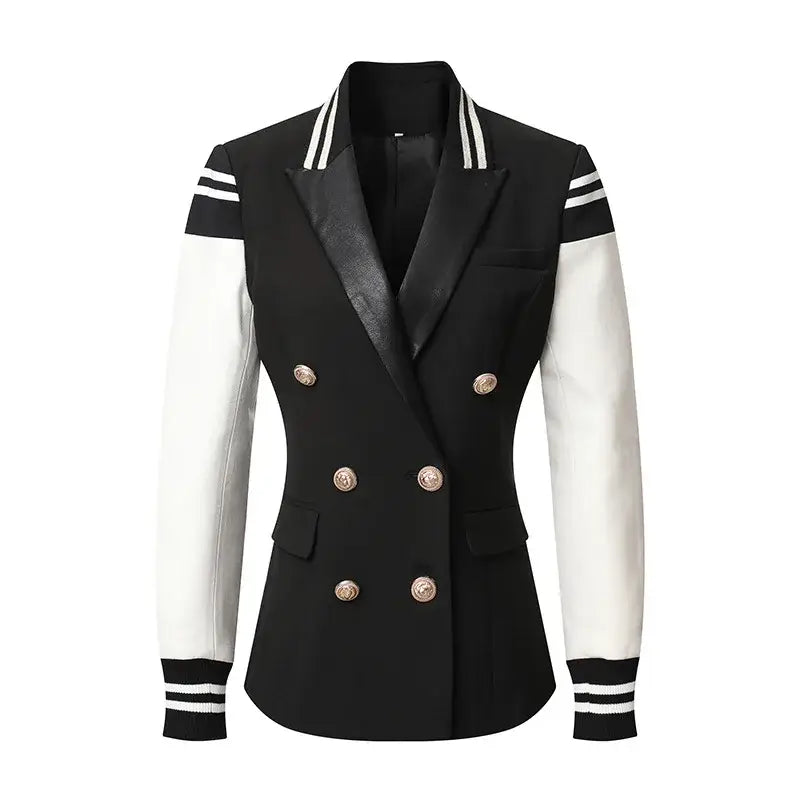 Women Varsity Vegan Leather Jacket