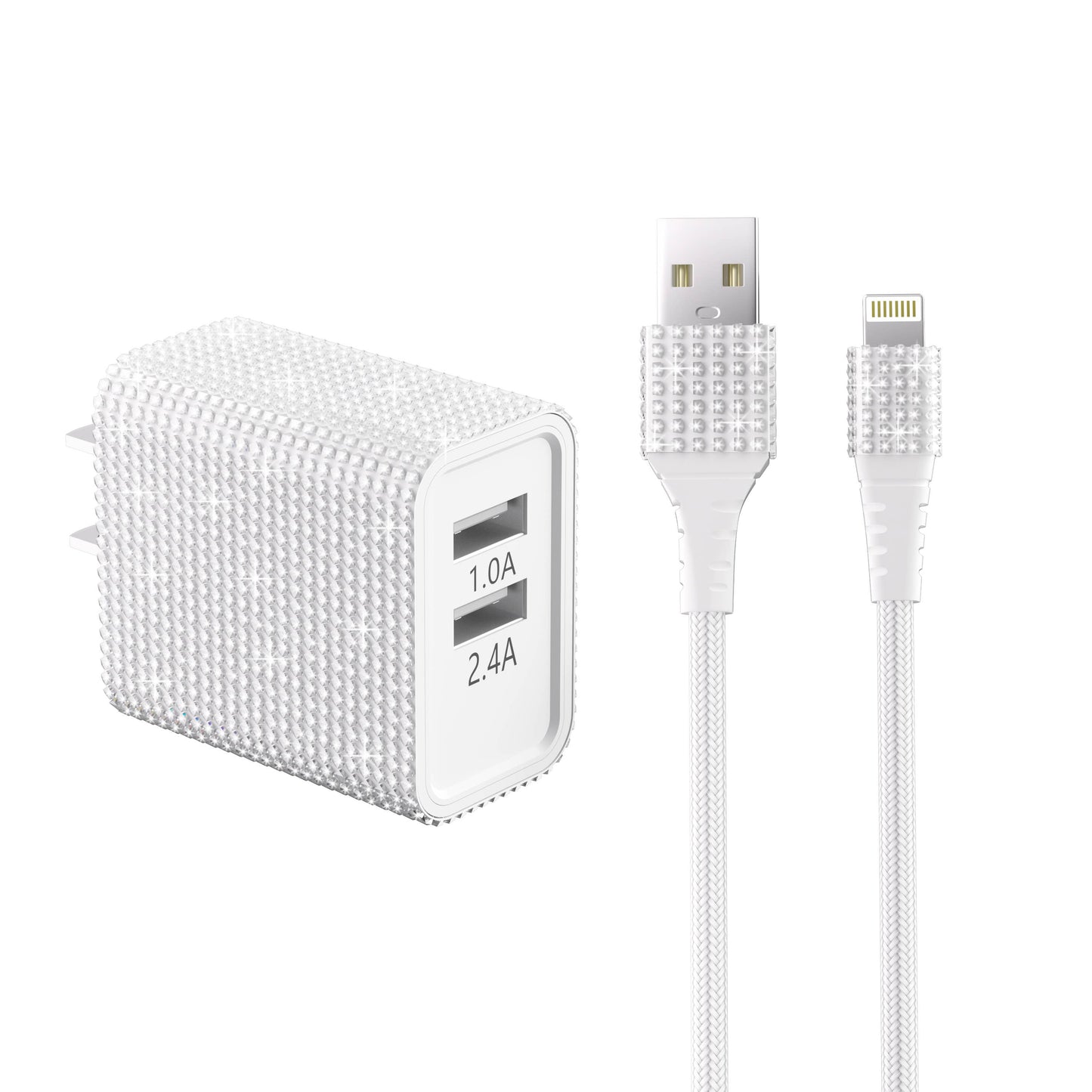 Bling Dual High-Speed Wall Charger Cable 6-ft Retail Pack