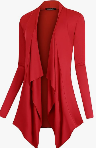 Long Sleeve Open Front Drape Cardigan
