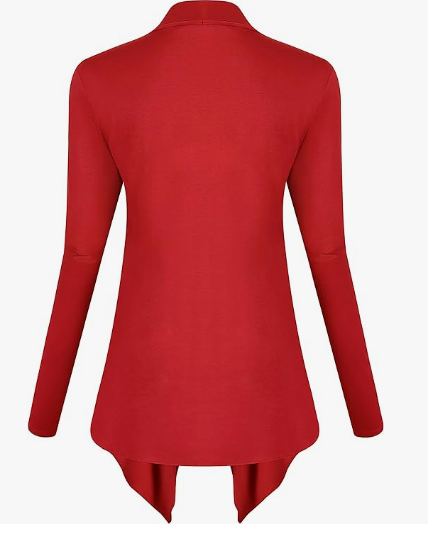 Long Sleeve Open Front Drape Cardigan