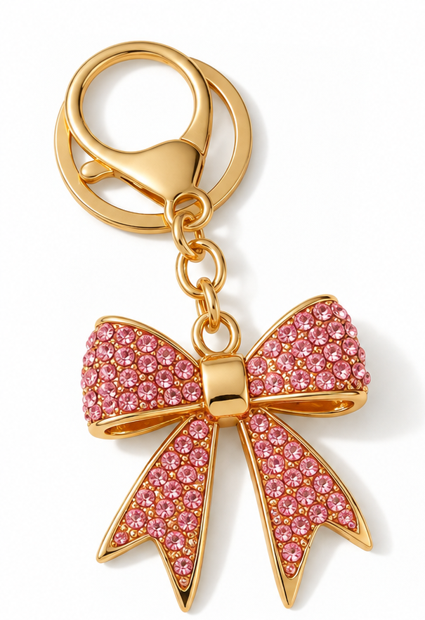 Crystal Luxe Pink Bow Charm