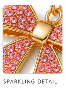 Crystal Luxe Pink Bow Charm