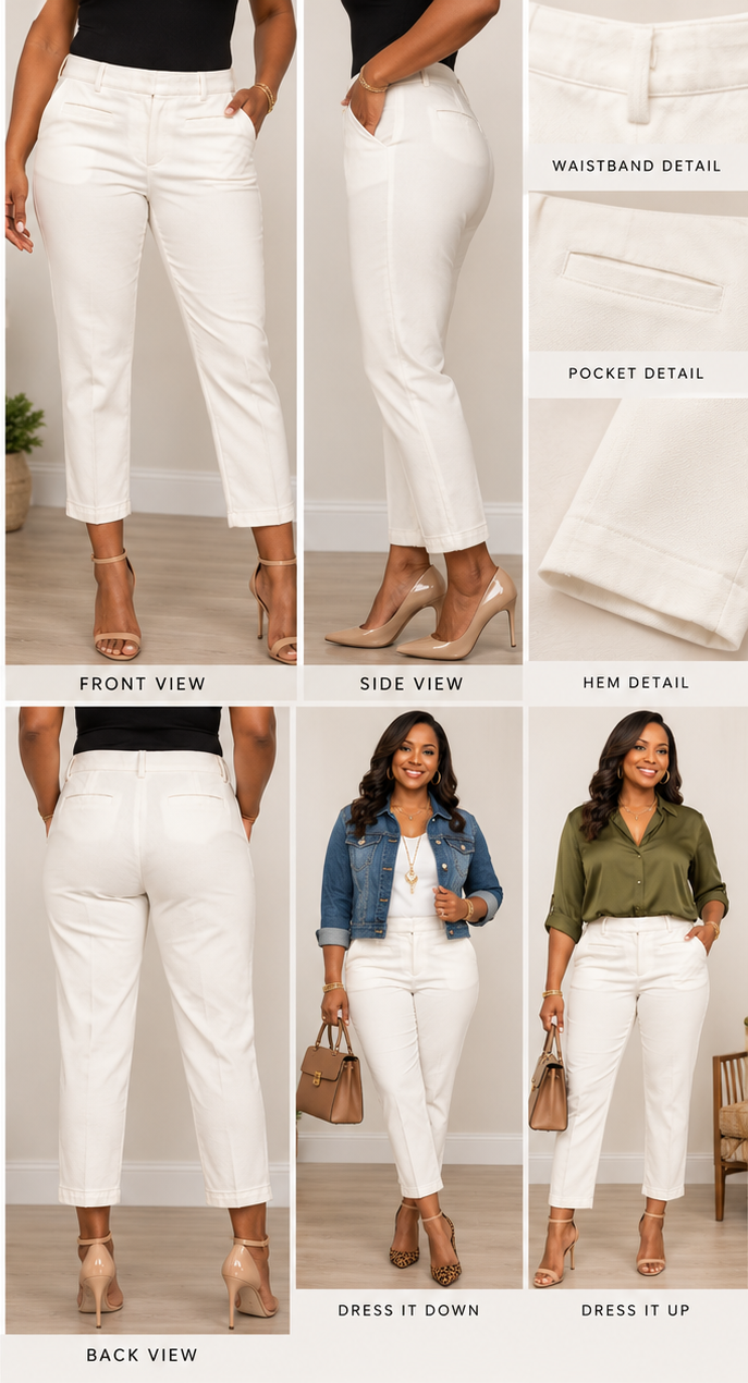 Ivory Tailored Crop Pants
