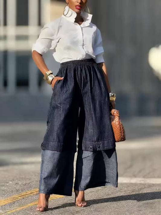 Denim Wide Leg Pants