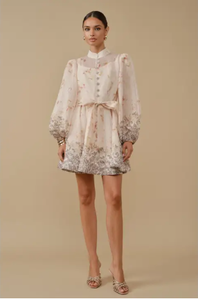 Romantic Baroque Floral Mini Dress
