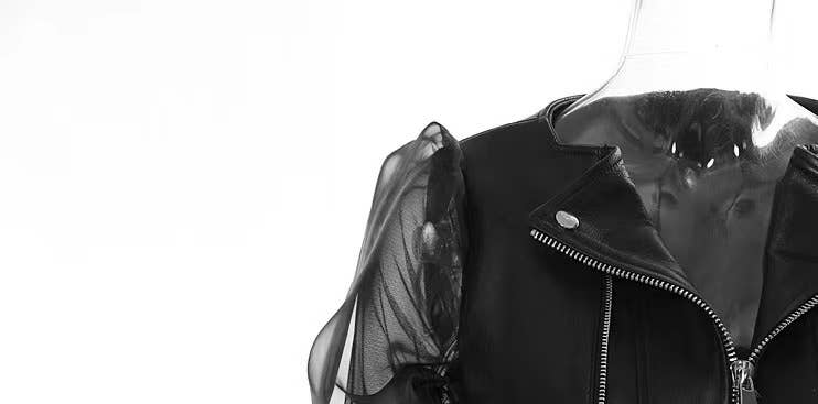 Biker Jacket with Mesh Panels