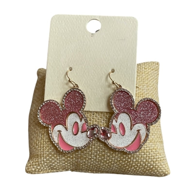 Pink Large Mickey Earrings