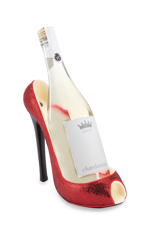 Bottle Holder High Heel, Glitter, Red