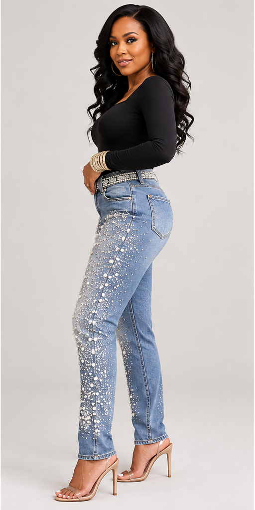 All Eyes on Me Rhinestone Jeans