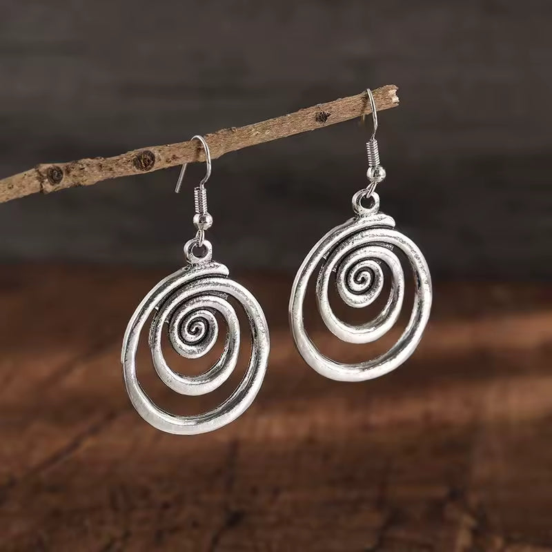 Vintage Spiral Vortex Earrings