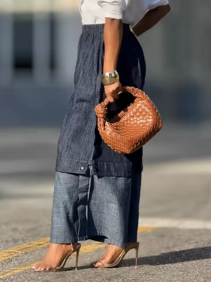Denim Wide Leg Pants